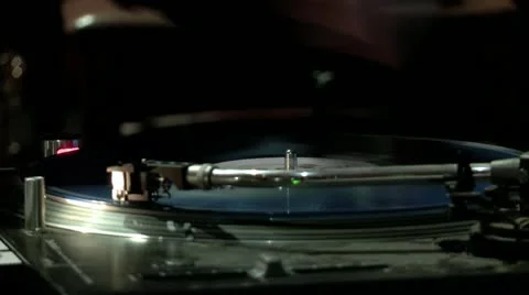 DJ mixing with a digital turntable Stock Footage 10871873