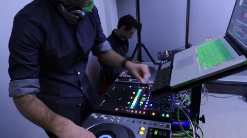 DJ mixing Stock Footage 77053437