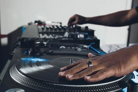 Dj mixing Stock Photos