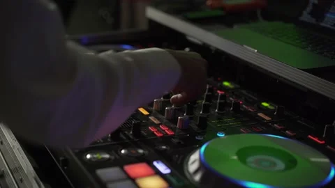 DJ Mixing Sampling Records Stock Footage 237292842