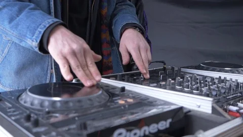 DJ Mixing On A Turntable Stock Footage 122404828