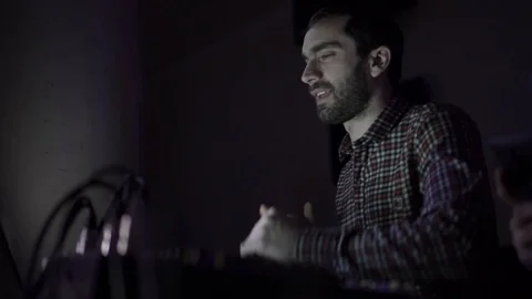 DJ at a night party Stock Footage 98451141
