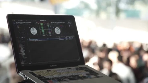 Dj panel with notebook Stock Footage 71486075