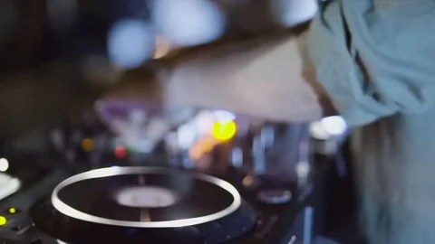 DJ at a party at the mixer Video stock 119541494