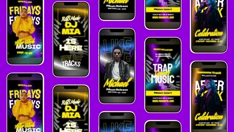 Dj Party Stories After Effects stock