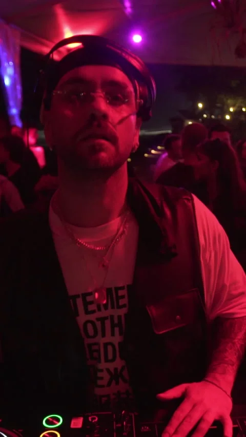 DJ Performing Live at Electronic Music Festival Nightclub Stock Footage 337902809