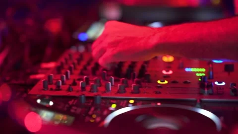 A DJ Performs, Close Up, Shallow Depth of Field, 4k Stock Footage 170428929