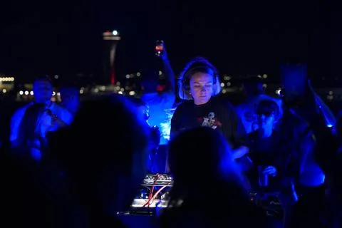 DJ Performs during Longest Day event in Istanbul Grand Airport, Turkiye Stock Photos