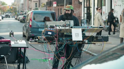 A DJ Performs In The street 스톡 동영상 255391837