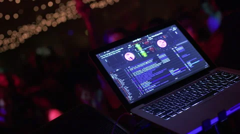 DJ playing and people dancing in a dance party Stock Footage 58751264