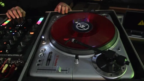 Dj playing camera crane Stock Footage 94545280