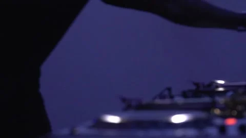 DJ playing with digital turntable Stock Footage 146333388