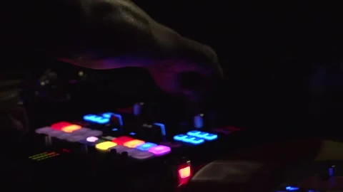 DJ playing electronic music Stock Footage 146334282