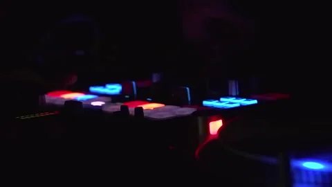 DJ playing in keypad Stock Footage 146334015