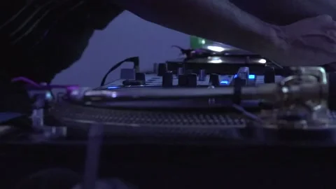 DJ Playing in low light Stock Footage 146333834