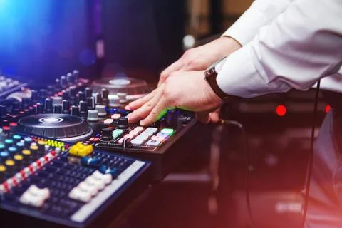 DJ playing music Stock Photos
