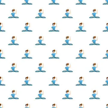 Dj playing music seamless pattern looping background Stock Illustration