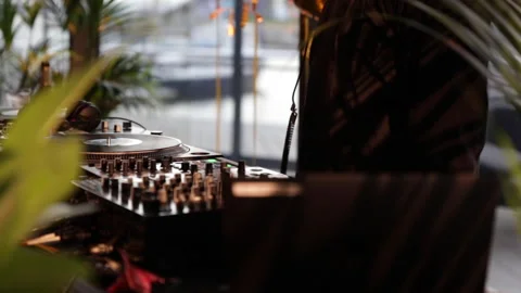 DJ playing at party Stock Footage 143481608