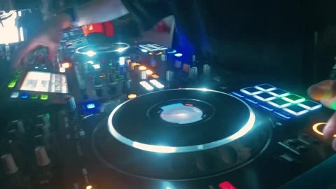 Dj Playing Turntables Time lapse Stock Footage 254342284