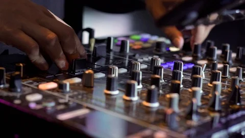 DJ plays the instrument Stock Footage 98223785