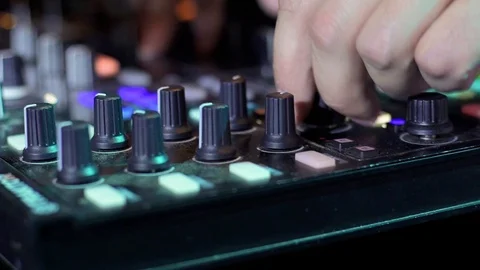 DJ plays the instrument Stock Footage 98223850