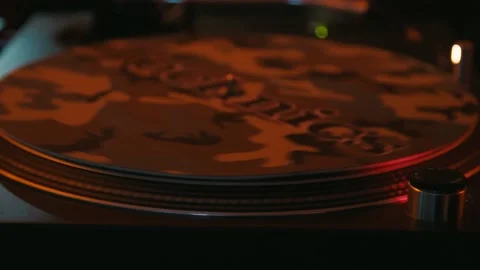 DJ plays a set on a vinyl player3 Stock Footage 131178287