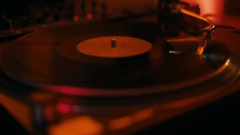 DJ plays a set on a vinyl player4 Stock Footage 131178366