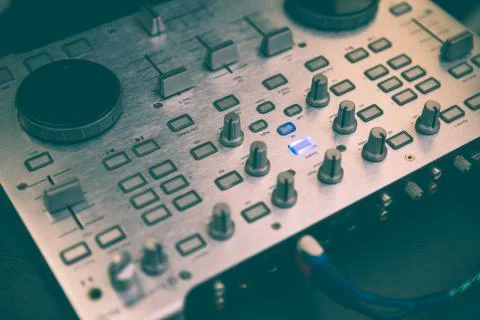 Dj pro cursor setup for live music Stock Photos