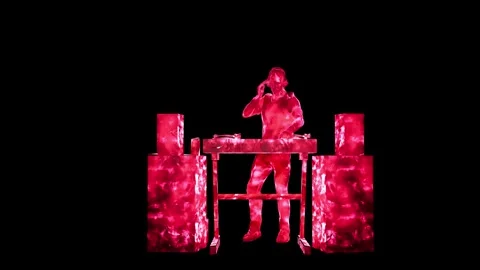 DJ - Red Hologram Stock Footage 248939393
