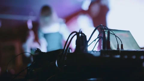 DJ remote control on the background of dancing people Stock Footage 162161017