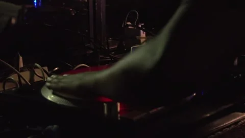 DJ scratching disc Stock Footage 146334392