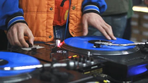 DJ scratching on a disco Stock Footage 51770731