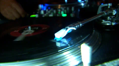DJ Scratching on Turntable Stock Footage 23333850