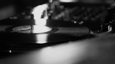 Dj Setup, mixer, turntable, black&amp;white. Stock Footage 103179414