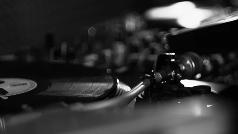 Dj Setup, mixer, turntable, black&amp;white 4 Stock Footage 103179434