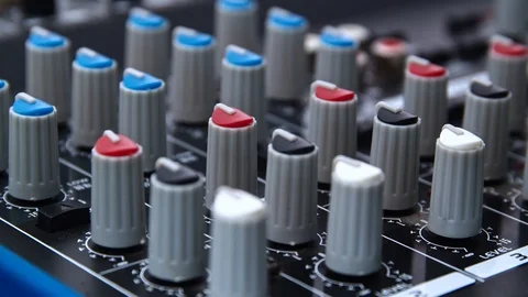 DJ Slider Mixer Knobs - Macro Shot 스톡 동영상 117869501