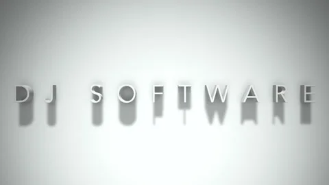 Dj software 3D title animation with shadows on a white background Stock Footage 296844686
