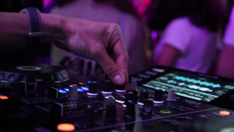 DJ sound control console for mixing Stock Footage 133775354