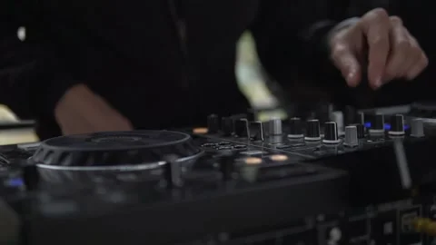DJ sound control console for mixing Stock Footage 133775468