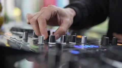 DJ sound control console for mixing Stock Footage 133775473