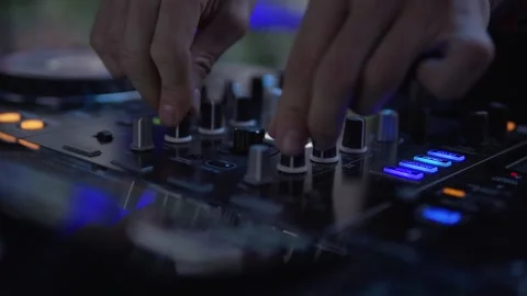 DJ sound control console for mixing Stock Footage 133775505