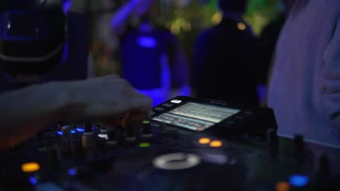 DJ sound control console for mixing Stock Footage 133775540