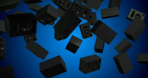 Dj speakers falling slow motion Stock Footage 108569422