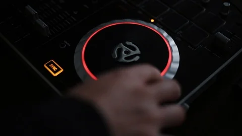 Dj Spinning Disk Mixer Stock Footage 126989584