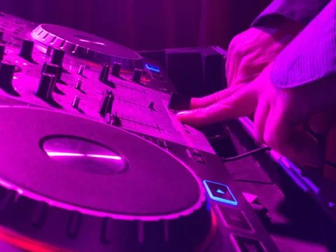 DJ Spinning Stock Photos