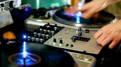 DJ Spinning Records Stock Footage 2255643