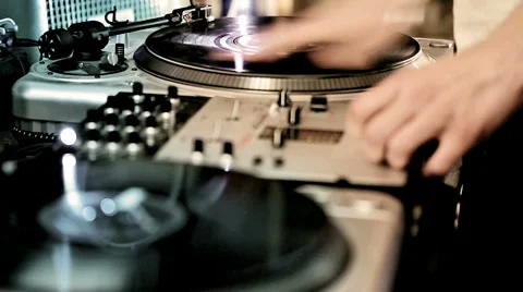 DJ Spinning Records Stock Footage 2256710
