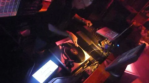 DJ Spinning Records Stock Footage 10871717