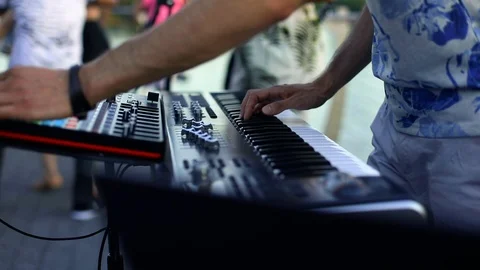 A DJ spins outside Stock Footage 112581859