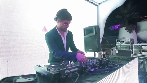 DJ on stage Stock Footage 70469293